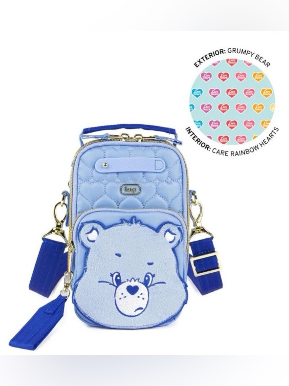 Lug Care Bears x Lug Skeeter Mini Bridge Crossbody Belt Bag Grumpy Bear Blue